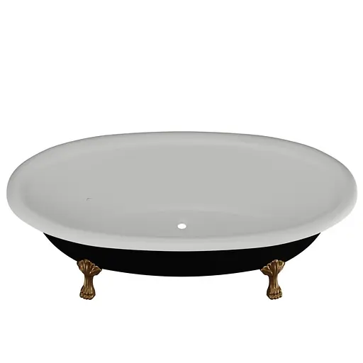 Ванна отдельностоящая матовая Amdcon Olmpa 180x90 черная из литого камня бронзовые ножки OLMPA_180_nzhk-br_BLACK_MAT Черный матовый - фото 6