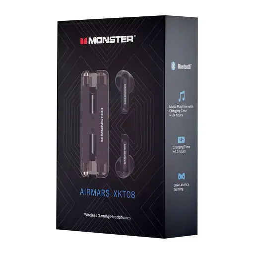 Навушники Monster Bluetooth XKT08 Wireless Bluetooth 5.2 Gaming earbuds 300mAh Stereo sound чорні - фото 2