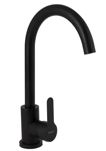 Змішувач для кухні Brinex Pure 015F U-образний Black Matt BRIPUR015FBLM - фото 1