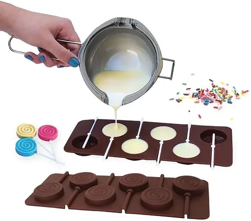 Силиконовая форма для леденцов и конфет на палочке "Спираль", Kitchen Master Бирюзовый 87622 - фото 10