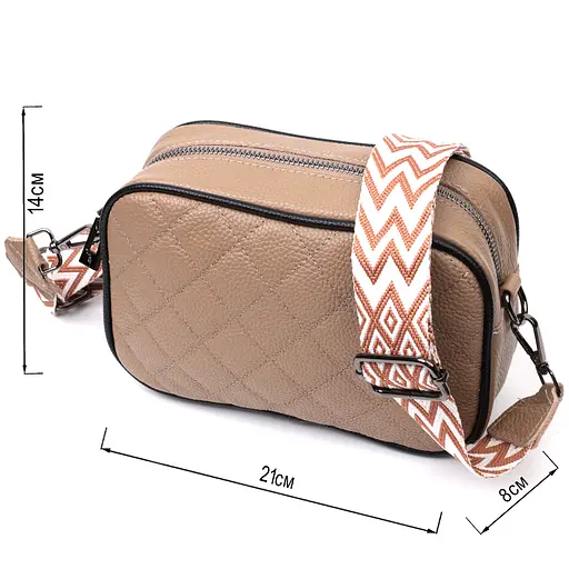 Кожаная женская сумка Vintage через плечо на одно отделение 21х14х8 см sum0029001 - фото 3