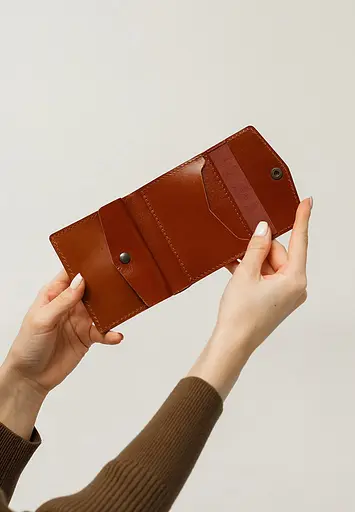 Кожаный кошелек 2.1 светло-коричневый - фото 8