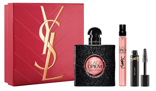 Набор Yves Saint Laurent Black Opium 50 мл парфюмированная вода, 10 мл мини, 2 мл туш для ресниц - фото 1