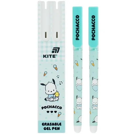 Ручка гелевая Kite Pochacco пиши-стирай в пенале синяя 2 шт. (PC26-069) - фото 2