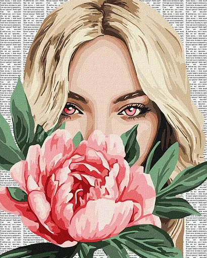 Набор для рисования по номерам "Барвиста поезія: Півонія" Ideyka 40х50 см КНО8599