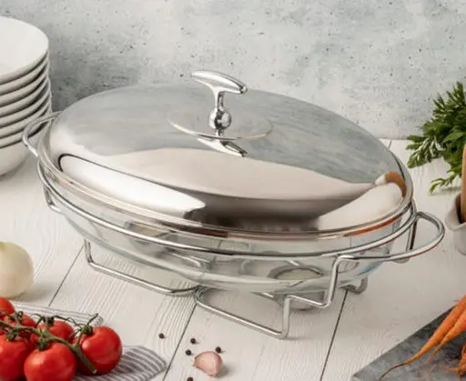 Мармит настольный подогреватель еды Edelhoff EH-8522 термостойкая стеклянная посуда с подогревом - фото 2