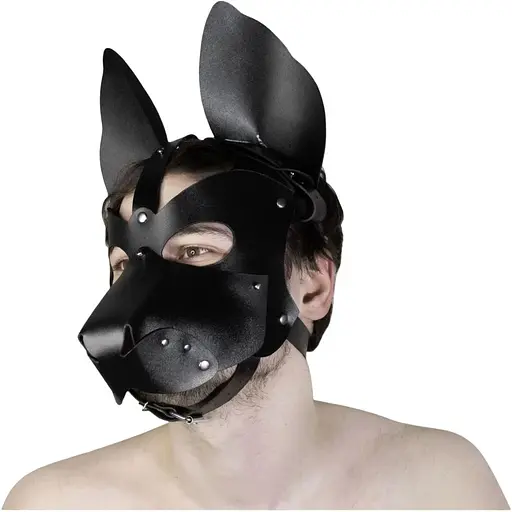 Кожаная маска собаки Feral Feelings 2 в 1