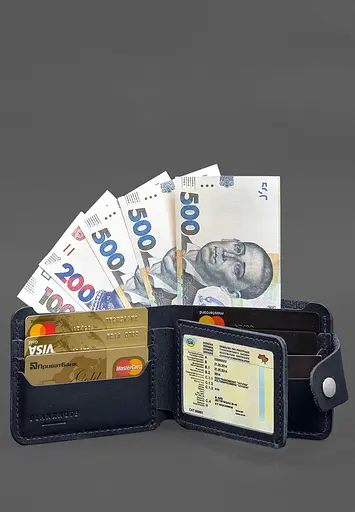 Кожаный портмоне 9.1 Синий - фото 3