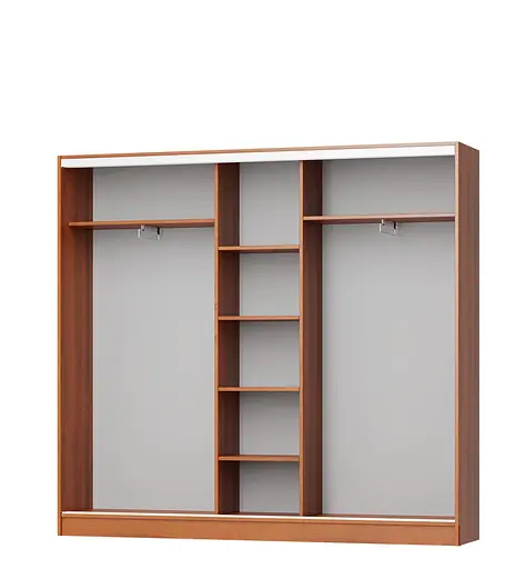 Шафа-купе тридверна MebelStar Стандарт AL 2ДСП/Дзеркало 190x45x210 см Аляска сірий (MBS-2951) - фото 2