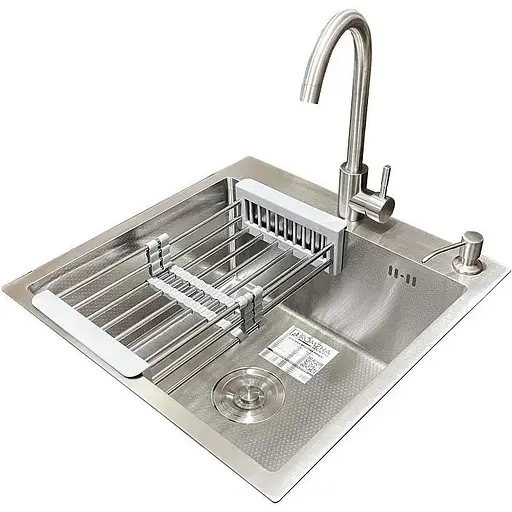 Комплект мийка + змішувач Romzha Arta Carbon U-450 (A)