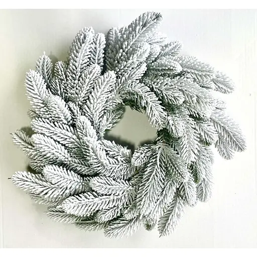 Венок хвойный рождественский Hvoya Classic литой заснеженный 50 см - фото 2