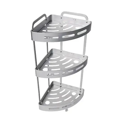 Полка Homax трехуровневая угловая алюминиевая 57х23.7х23.7 см серебристая (EBA-3530 AL) - фото 3