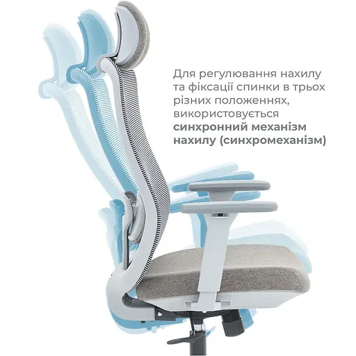 Офісне крісло OfficePro Wave OC599-G-G-G Gray [148649] - фото 8