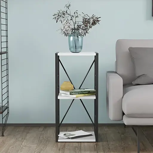 Етажерка 3/34 Ferrum-decor Серії Коннект 73x34x28 чорний ДСП Білий 16мм (FRD-104289)