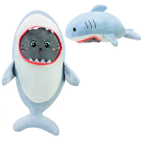 М'яка іграшка K15253 Кіт в акулі, 55 см, в пакеті (6923070152537) - фото 2