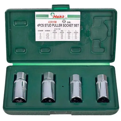 Комплект шпильковертів Hans 6-12 мм 4 предмета (4391М) - фото 1