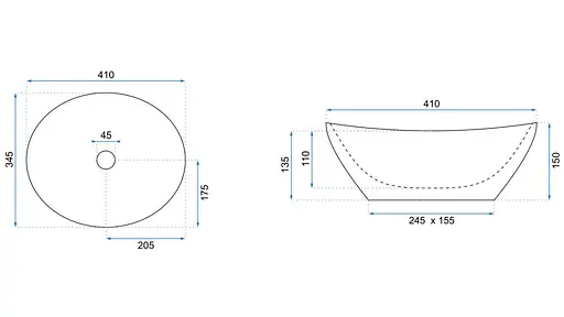 Умивальник Rea Sofia black edge накладний REA-U3217, Білий - фото 6