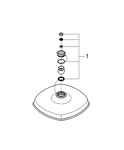 Верхний душ с 1 режимом струи Grohe Rainshower® Grandera™ 210 26473000, Хром - фото 3