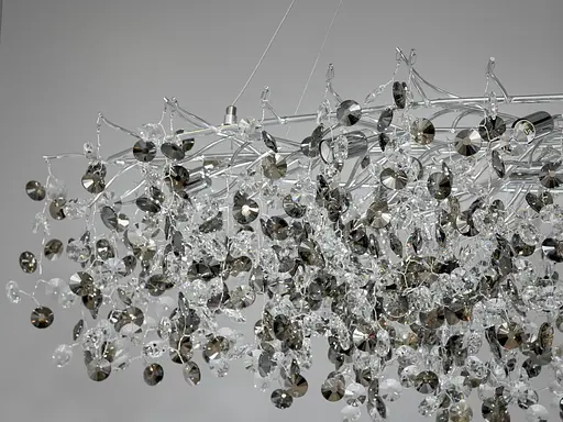 Эксклюзивная хрустальная люстра подвес вытянутой формы, 15 ламп, хром - фото 3