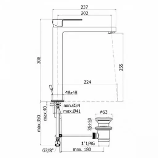 Смеситель для умывальника Paffoni Effi EF 085 CR, Хром - фото 2