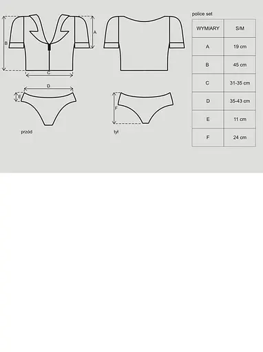 Еротичний костюм Obsessive Police OS чорний - фото 2