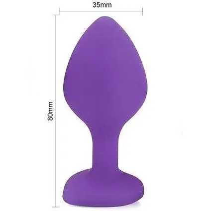Силіконова анальна пробка з кристалом SKN-KSIL-08M (розмір M), Фіолетовий - фото 5