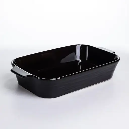 Форма для запікання порцелянова Yiwu 2.3 л 31х21х6 см чорна для запіканки овочів м'яса S12926 - фото 3