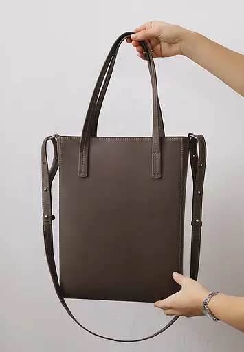 Шкіряний шоппер Nancy темно-бежевий - фото 6