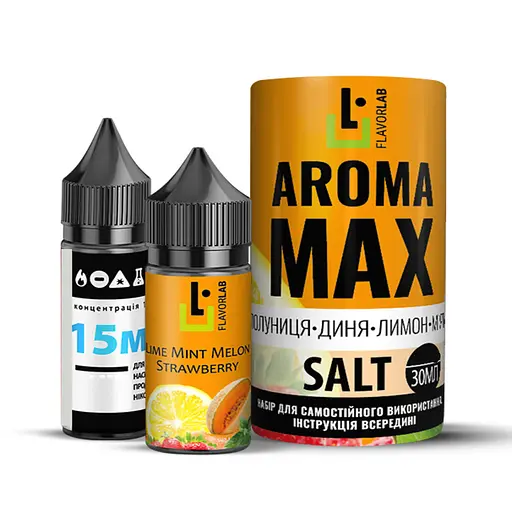 Набор компонентов для самозамеса солевой заправки Flavorlab Aroma MAX 30 мл Клубника-Дыня-Лимон-Мята, 0-65 мг (17935)