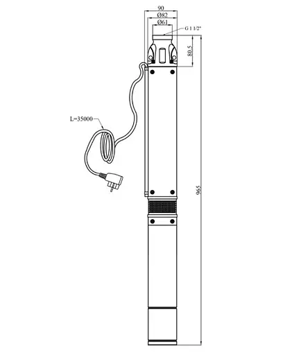 Насос глубинный центробежный многоступенчатый Pumpman 3.5КСЕМ3-10-0,55 кВт Hmax 54 м Qmax 5,4 куб.м 550 Вт (CV032264) - фото 6