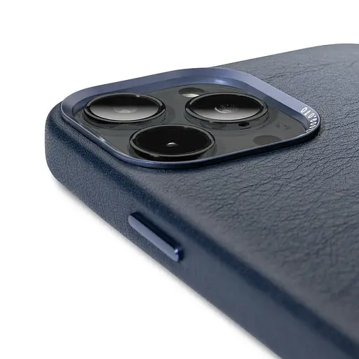 Оригинальный противоударный кожаный чехол Decoded Leather Case MagSafe для iPhone 13 Pro (6.1") Matt Navy Blue - фото 8