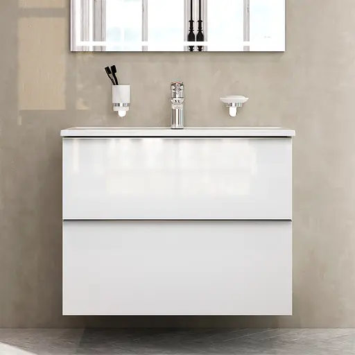 Тумба з умивальником AM.PM X-Joy S підвісна 80 см 2 ящики білий MTA-FHX0802WG-WCC0802WG Білий - фото 6