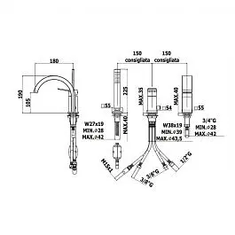 Смеситель на борт ванны Paffoni Tilt black matt TI040NO, Черный матовый - фото 2