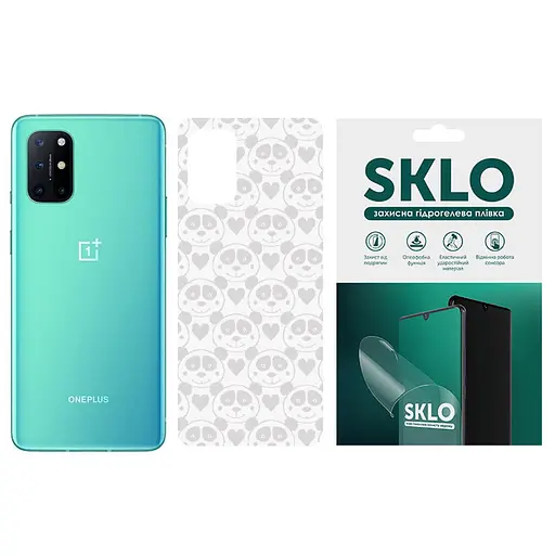 Захисна гідрогелева плівка SKLO Back (тил) Transsp. для OnePlus 7 Прозорий / Панди