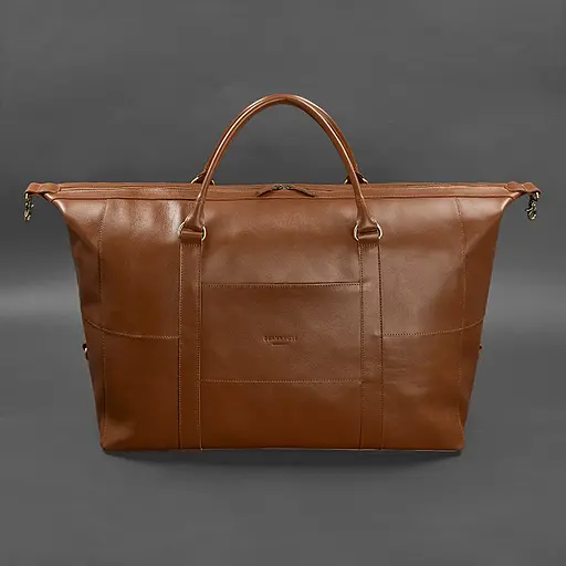 Кожаная дорожная сумка светло-коричневая Краст - фото 6