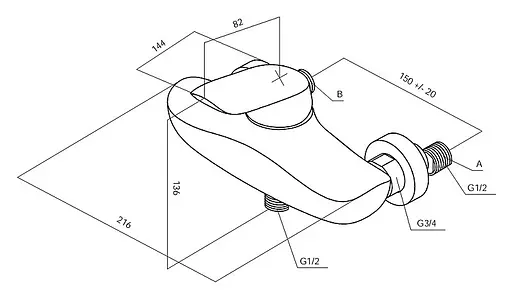 Смеситель для душа AM.PM Bliss F5320000 Хром - фото 2