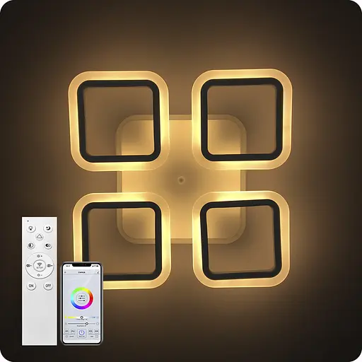 Люстра светодиодная 517 Light 3color с пультом 72Вт Белый (01321) - фото 9