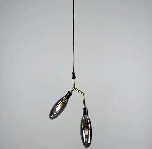 Латунный светильник с Количество ламп-мя графитовыми удлиненными плафонами | Line F | Арт. YG8003/Количество ламп AB+GR - фото 1