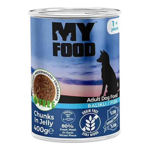 Влажный корм Hermos My Food Для собак кусочки в желе с рыбой 400 г