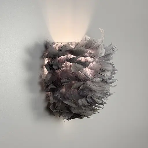 Настінний світильник із натурального сірого пірʼя Арт. WJU 83 GR (grey) Line F - фото 5