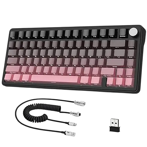 Клавиатура Attack Shark X85 Side Printed RGB Gradient Pink - фото 2