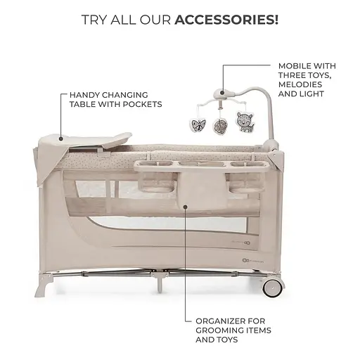 Ліжко-манеж с пеленатором Kinderkraft Joy 2 Beige (KLJOY02BEG000AC) - фото 5