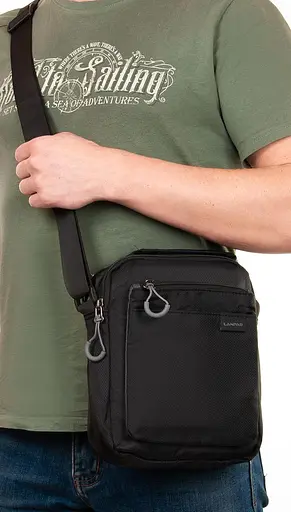 Чоловіча плечова сумка, чорний Lanpad sum0028751 - фото 2