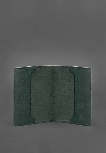 Кожаная обложка для удостоверения офицера 9.0 зеленая - фото 3