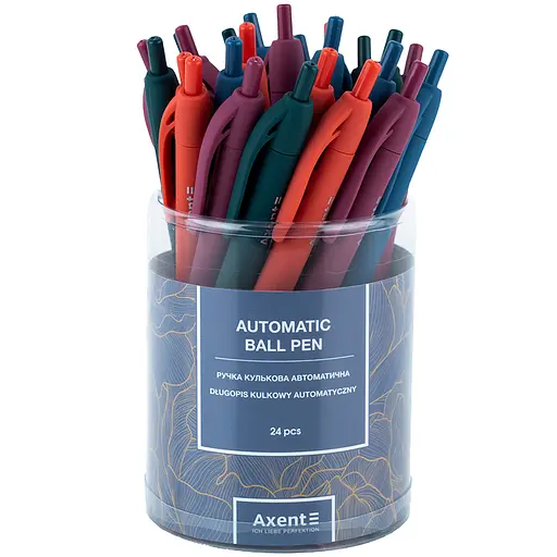 Набор ручек Axent Earth Colors шариковые автоматические 24 шт. синие (AB1097-02-A) - фото 4