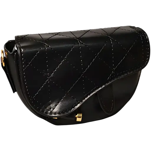 Детская сумка на цепочке из экокожи 16х11х5 см черная (24-328)