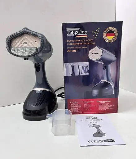 Ручний вертикальний відпарювач Zepline ZP-206 з керамічним покриттям 3000 Вт для одягу 4500 мл Сірий - фото 2