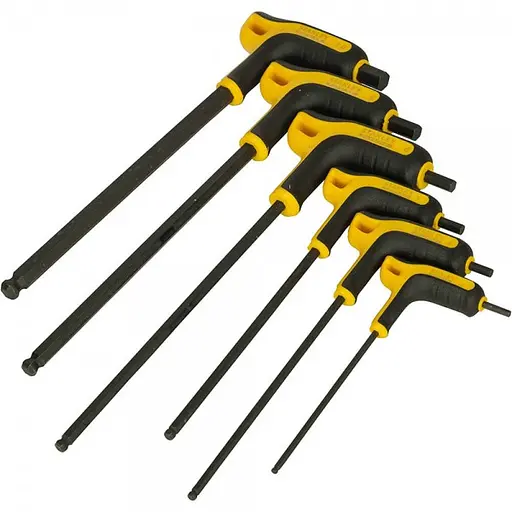 Набір шестигранних ключів Stanley Fatmax з гумовою ручкою, метричних 6 шт: 3, 4, 5, 6, 8, 10 мм (FMHT0-69049)