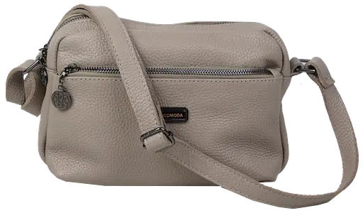 Женская кожаная сумка Borsacomoda на плечо песочная sum0028715 - фото 2