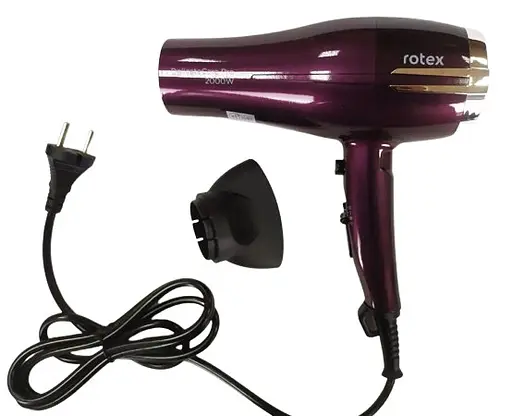 Профессиональный мощный фен Rotex RFF202-V DelicateCare Pro концентратор 2000 Вт темно-фиолетовый - фото 6
